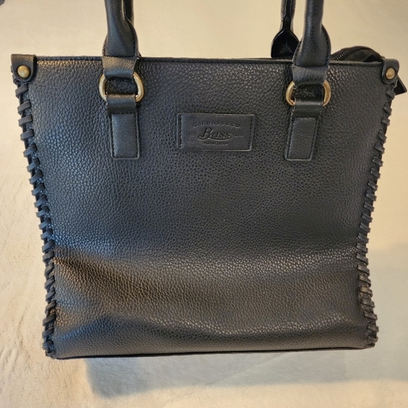 GH Bass & Co Vintage Black Leather Shoulder Handbag Purse - Picture 9 of 16